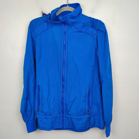 Lululemon Run Bandit Jacket Women 8 Baroque Blue Full Zip Hooded Water Resistant - Picture 1 of 8